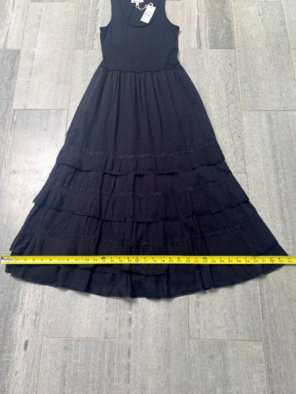 Heartloom Sidney Sleeveless Tiered Maxi Dress Black Size Small NWT - Picture 10 of 12